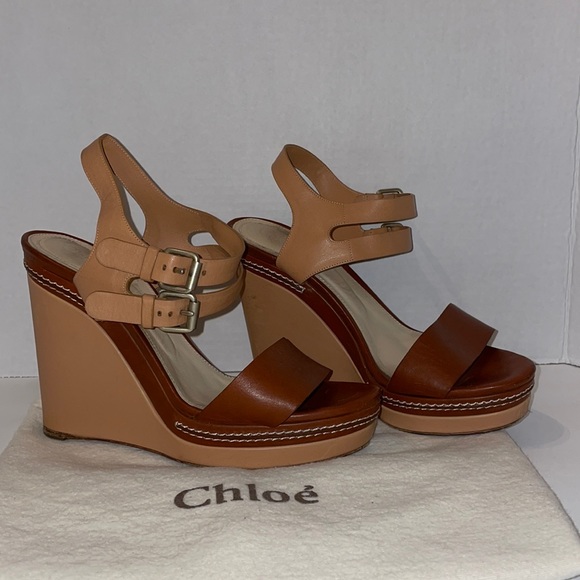 Chloe Shoes - Authentic Chloe Leather wedges 40.5